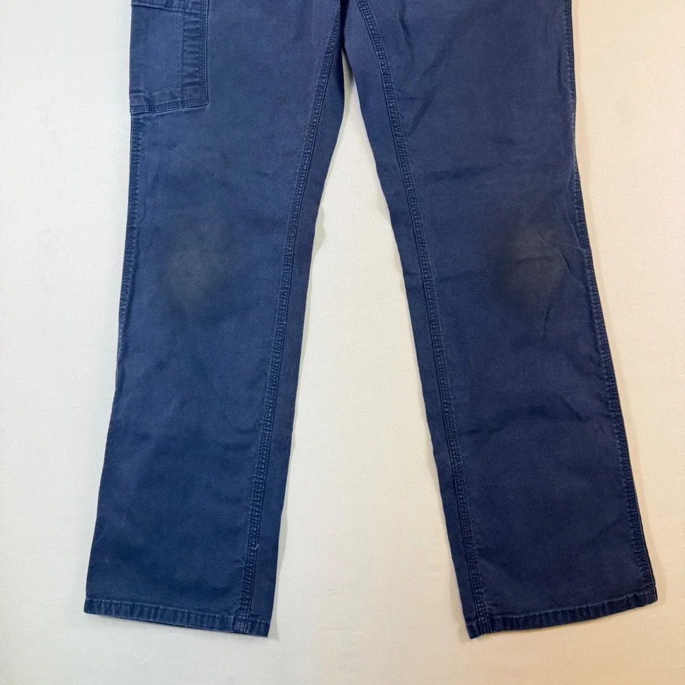 Ariat Rebar M4 Made Tough Pants Mens 34x32 Navy Blue Relaxed Straight *Stains